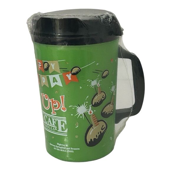 Lambert’s Cafe Throwed Rolls HEADS UP Birthday 32oz Green Insulated Travel Mug - Picture 3 of 7
